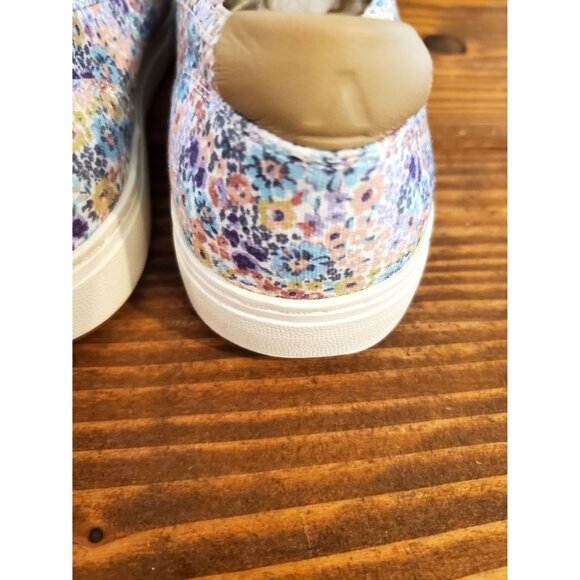ABEO Womens Floral Slip-On Shoes Size 6 Multicolor Canvas Comfort Sneakers - Picture 3 of 7